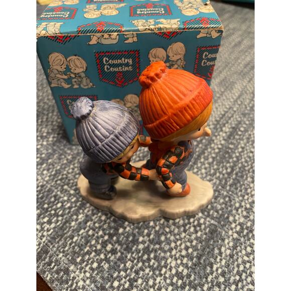Country Cousins Enesco Double Figurine Figure Skating with Box - Picture 1 of 3